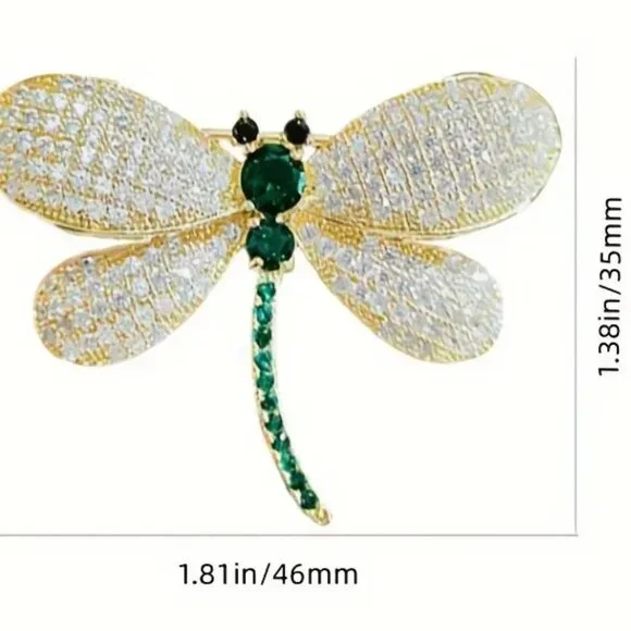 🌺 🌺 🌺 Sparkly Dragonfly Rhinestone Brooch - Picture 4 of 4
